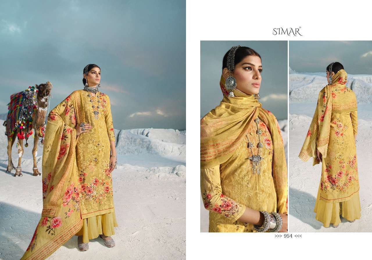 FLORENCIA BY GLOSSY 954 TO 961 SERIES DESIGNER SUITS COLLECTION BEAUTIFUL STYLISH FANCY COLORFUL PARTY WEAR & OCCASIONAL WEAR PURE LAWN COTTON EMBROIDERED DRESSES AT WHOLESALE PRICE