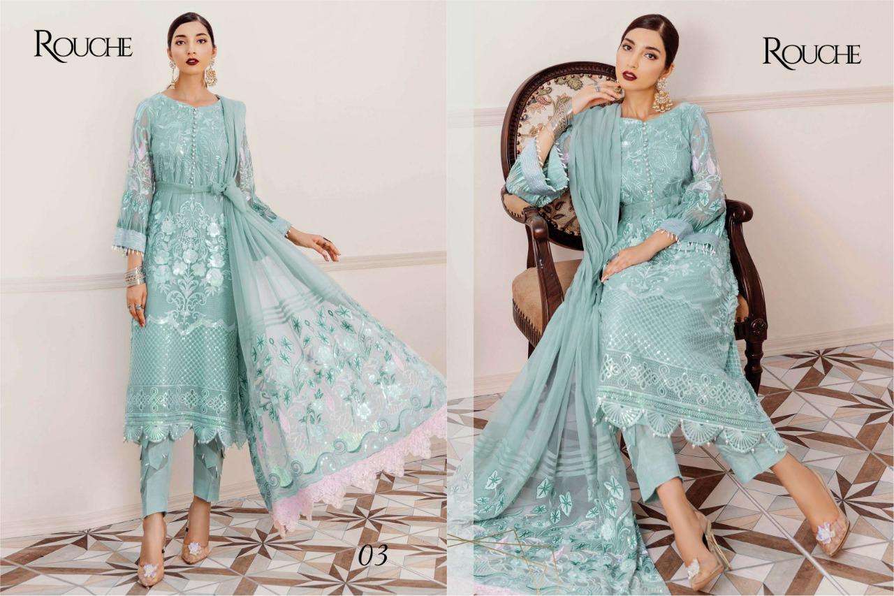 ROUCHE HIT DESIGNS VOL-2 BY ROUCHE BEAUTIFUL STYLISH PAKISATNI SUITS FANCY COLORFUL CASUAL WEAR & ETHNIC WEAR & READY TO WEAR FANCY DRESSES AT WHOLESALE PRICE
