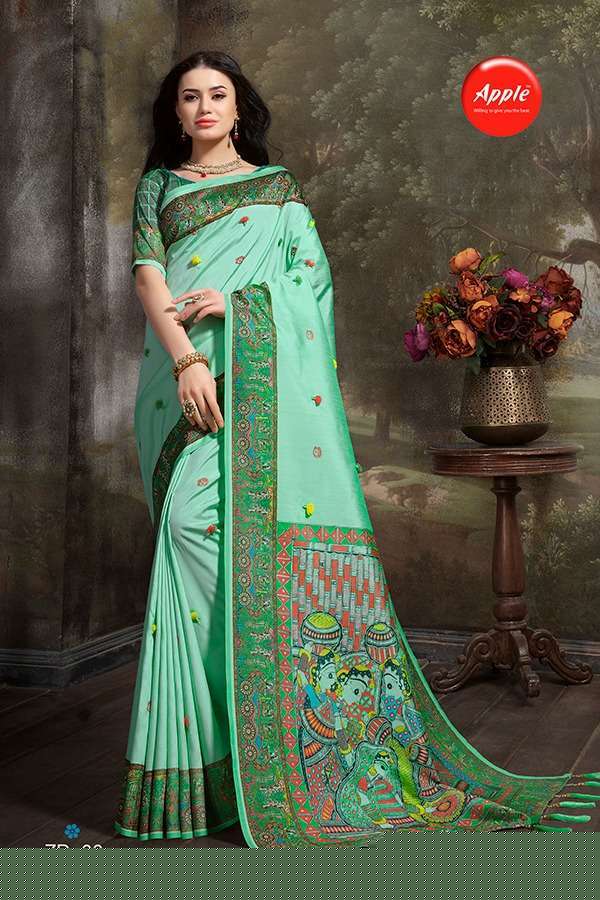 ZODIAC BY APPLE 01 TO 08 SERIES INDIAN TRADITIONAL WEAR COLLECTION BEAUTIFUL STYLISH FANCY COLORFUL PARTY WEAR & OCCASIONAL WEAR SILK SAREES AT WHOLESALE PRICE