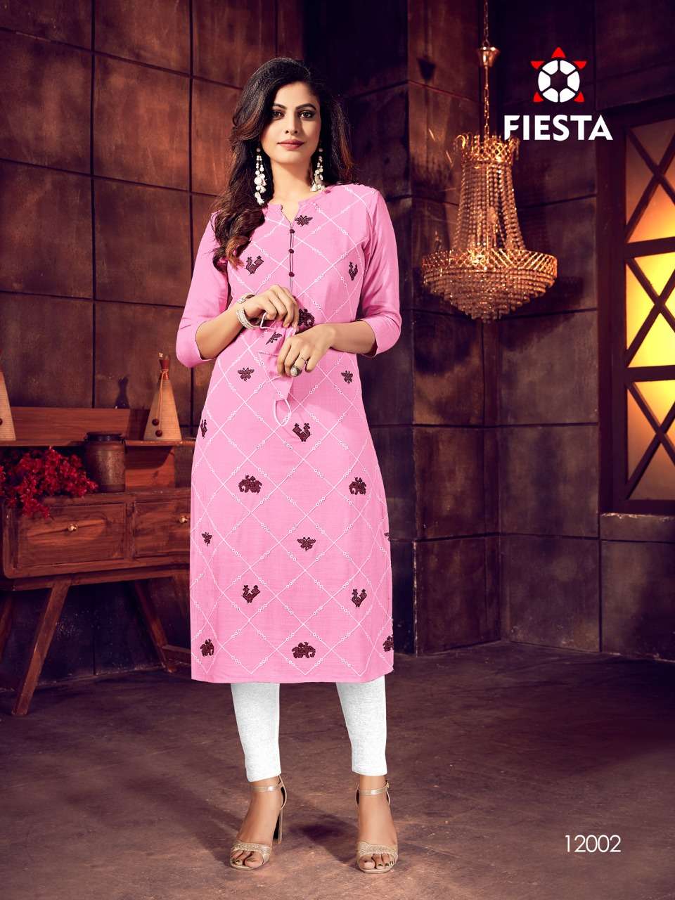 INDIAN CULTURE BY FIESTA 12001 TO 12006 SERIES BEAUTIFUL COLORFUL STYLISH FANCY CASUAL WEAR & ETHNIC WEAR & READY TO WEAR RAYON SLUB PRINTED KURTIS AT WHOLESALE PRICE