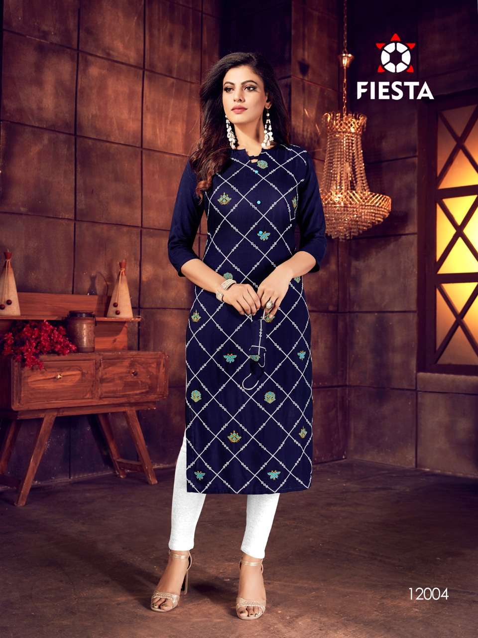INDIAN CULTURE BY FIESTA 12001 TO 12006 SERIES BEAUTIFUL COLORFUL STYLISH FANCY CASUAL WEAR & ETHNIC WEAR & READY TO WEAR RAYON SLUB PRINTED KURTIS AT WHOLESALE PRICE