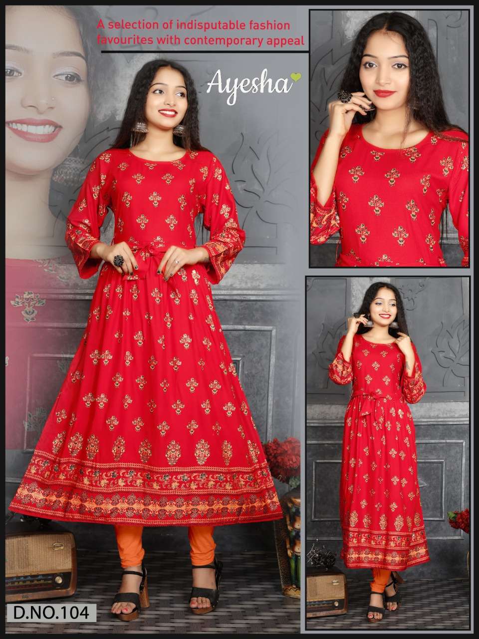 SUJAN BY AYESHA 101 TO 108 SERIES BEAUTIFUL COLORFUL STYLISH FANCY CASUAL WEAR & ETHNIC WEAR & READY TO WEAR RAYON PRINTED KURTIS AT WHOLESALE PRICE