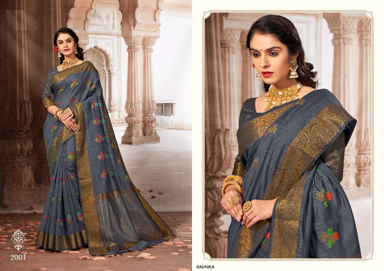 RADHIKA BY SHREE MATARAM 2001 TO 2012 SERIES INDIAN TRADITIONAL WEAR COLLECTION BEAUTIFUL STYLISH FANCY COLORFUL PARTY WEAR & OCCASIONAL WEAR CHANDERI COTTON SAREES AT WHOLESALE PRICE