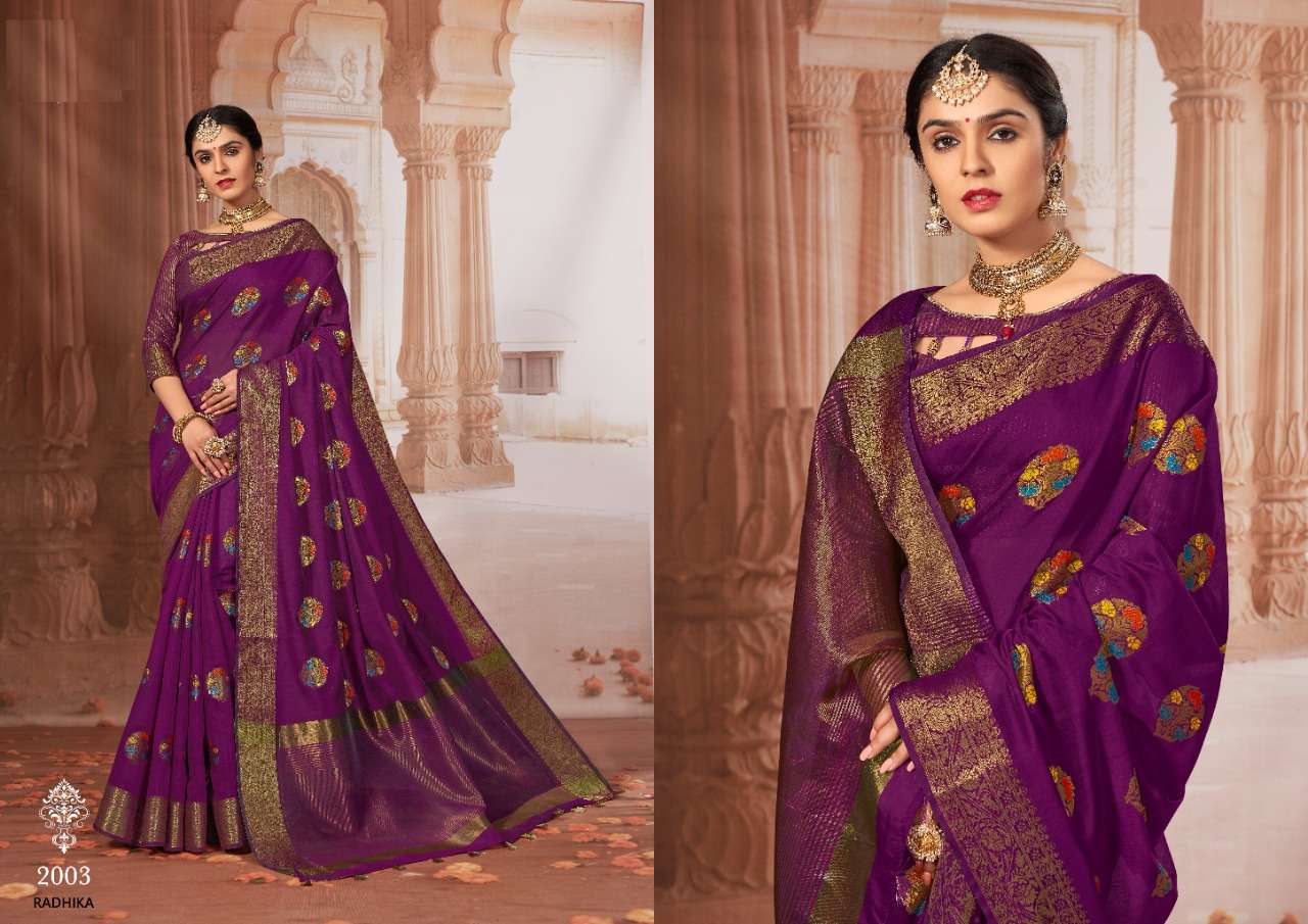 RADHIKA BY SHREE MATARAM 2001 TO 2012 SERIES INDIAN TRADITIONAL WEAR COLLECTION BEAUTIFUL STYLISH FANCY COLORFUL PARTY WEAR & OCCASIONAL WEAR CHANDERI COTTON SAREES AT WHOLESALE PRICE
