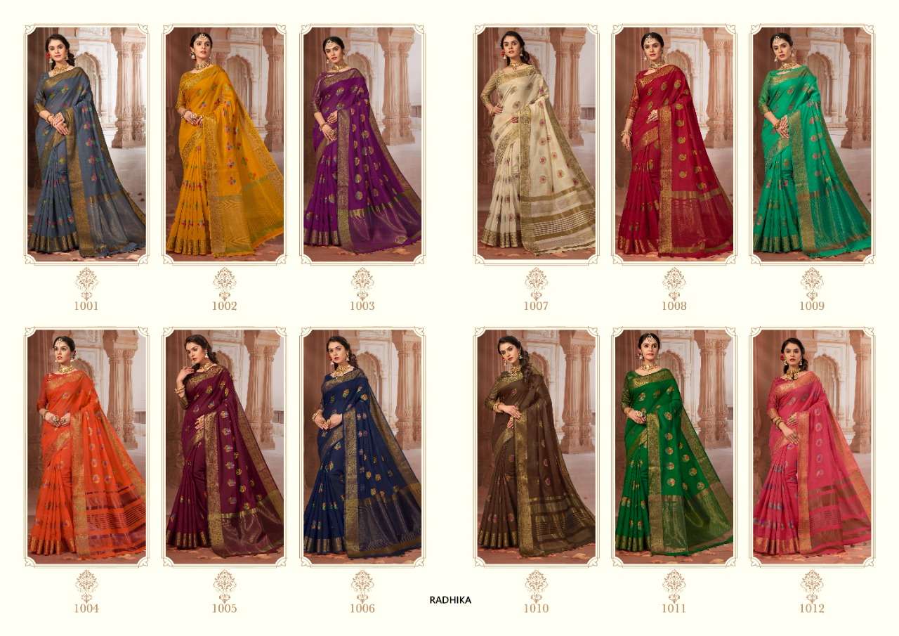 RADHIKA BY SHREE MATARAM 2001 TO 2012 SERIES INDIAN TRADITIONAL WEAR COLLECTION BEAUTIFUL STYLISH FANCY COLORFUL PARTY WEAR & OCCASIONAL WEAR CHANDERI COTTON SAREES AT WHOLESALE PRICE