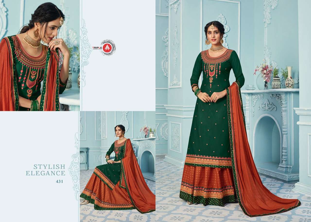 KADAMBRI VOL-4 BY TRIPLE AAA 431 TO 436 DESIGNER FESTIVE SUITS COLLECTION BEAUTIFUL STYLISH FANCY COLORFUL PARTY WEAR & OCCASIONAL WEAR SILK EMBROIDERED DRESSES AT WHOLESALE PRICE