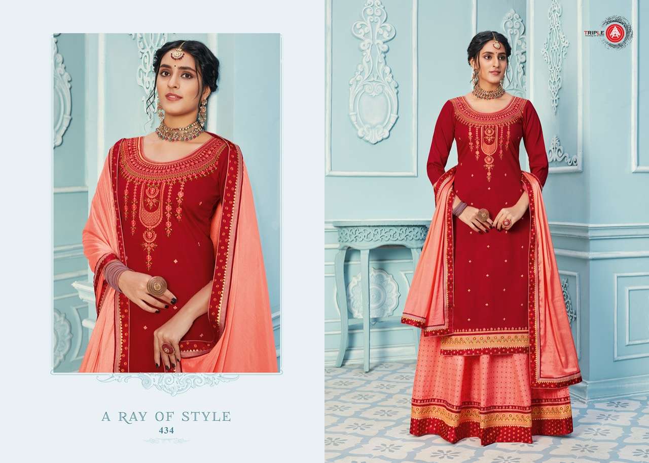 KADAMBRI VOL-4 BY TRIPLE AAA 431 TO 436 DESIGNER FESTIVE SUITS COLLECTION BEAUTIFUL STYLISH FANCY COLORFUL PARTY WEAR & OCCASIONAL WEAR SILK EMBROIDERED DRESSES AT WHOLESALE PRICE