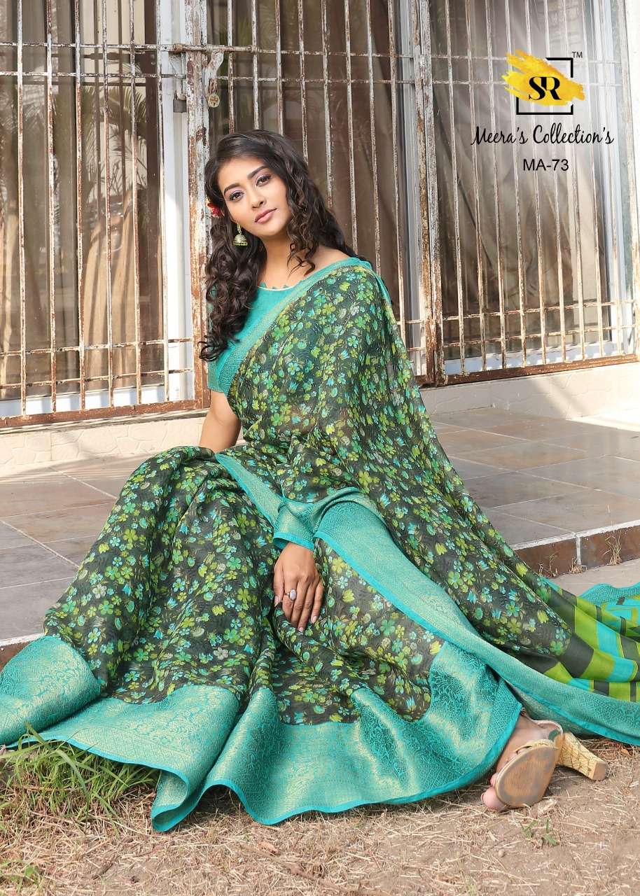 MEERA SILK BY SR INDIAN TRADITIONAL WEAR COLLECTION BEAUTIFUL STYLISH FANCY COLORFUL PARTY WEAR & OCCASIONAL WEAR SOFT LINEN SAREES AT WHOLESALE PRICE