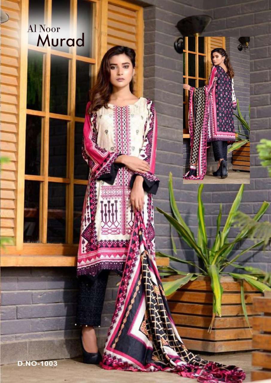 MURAD BY FAB M 1001 TO 1008 SERIES BEAUTIFUL SUITS COLORFUL STYLISH FANCY CASUAL WEAR & ETHNIC WEAR COTTON DRESSES AT WHOLESALE PRICE