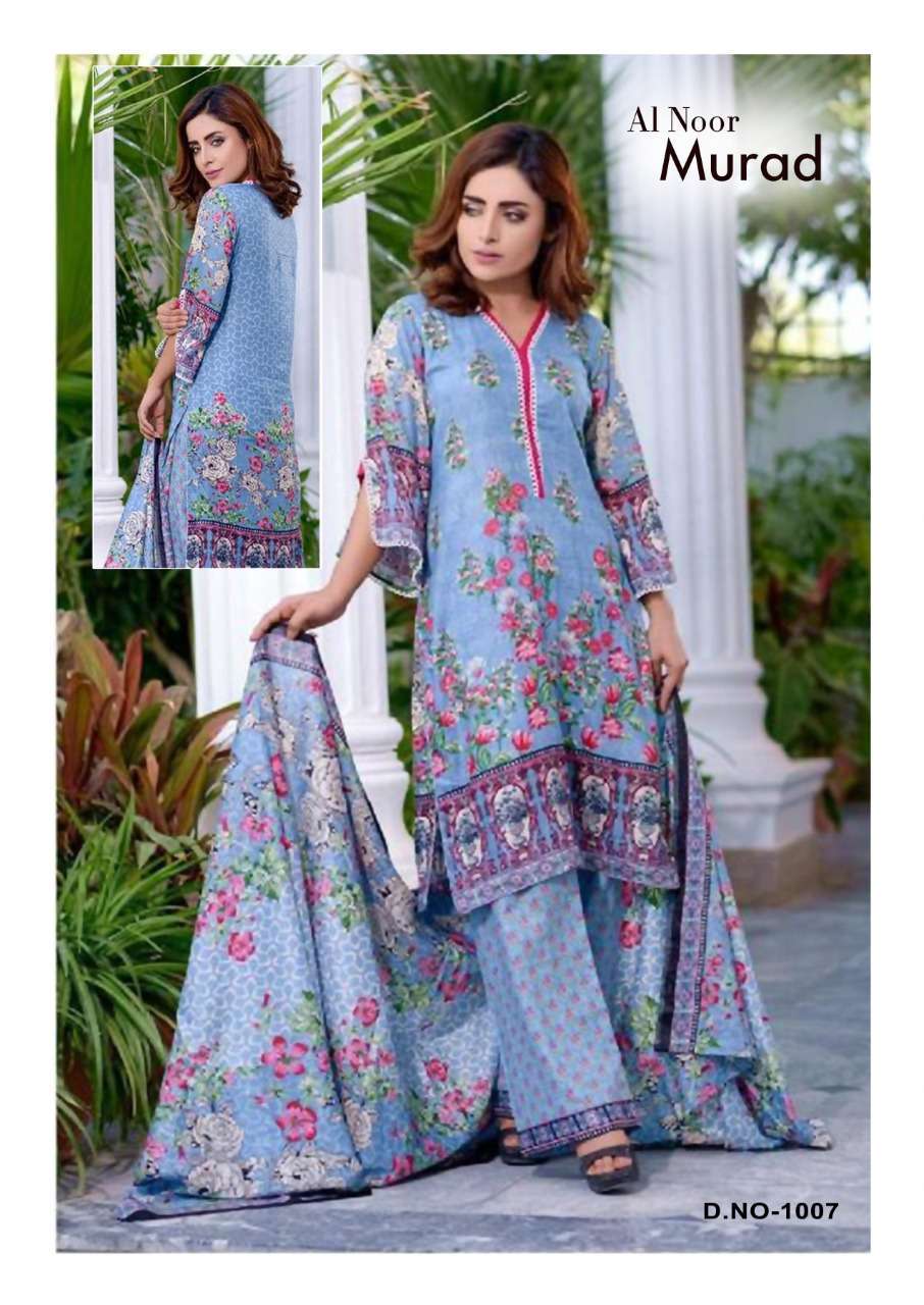 MURAD BY FAB M 1001 TO 1008 SERIES BEAUTIFUL SUITS COLORFUL STYLISH FANCY CASUAL WEAR & ETHNIC WEAR COTTON DRESSES AT WHOLESALE PRICE