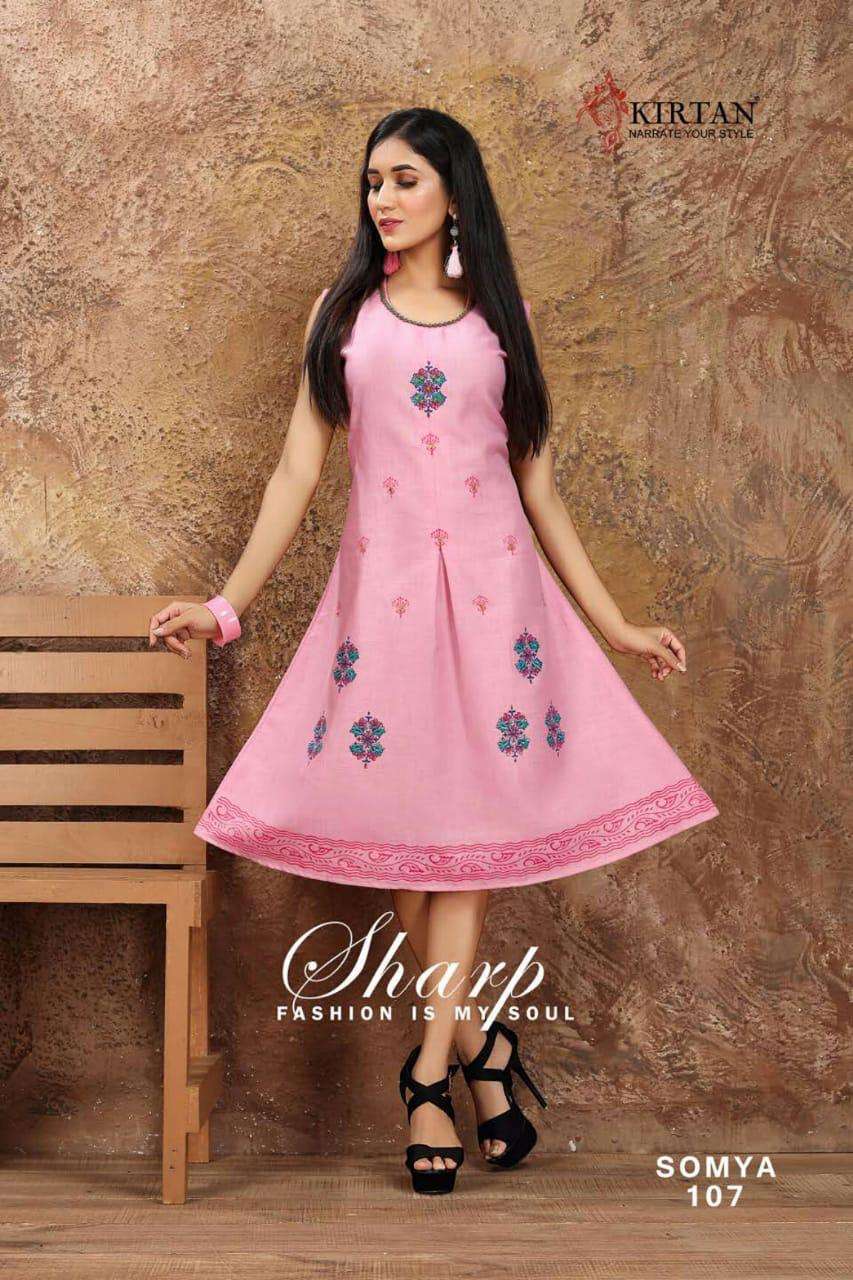 SOMYA BY KIRTAN 101 TO 108 SERIES BEAUTIFUL STYLISH FANCY COLORFUL CASUAL WEAR & ETHNIC WEAR & READY TO WEAR RUBY SILK KURTIS AT WHOLESALE PRICE