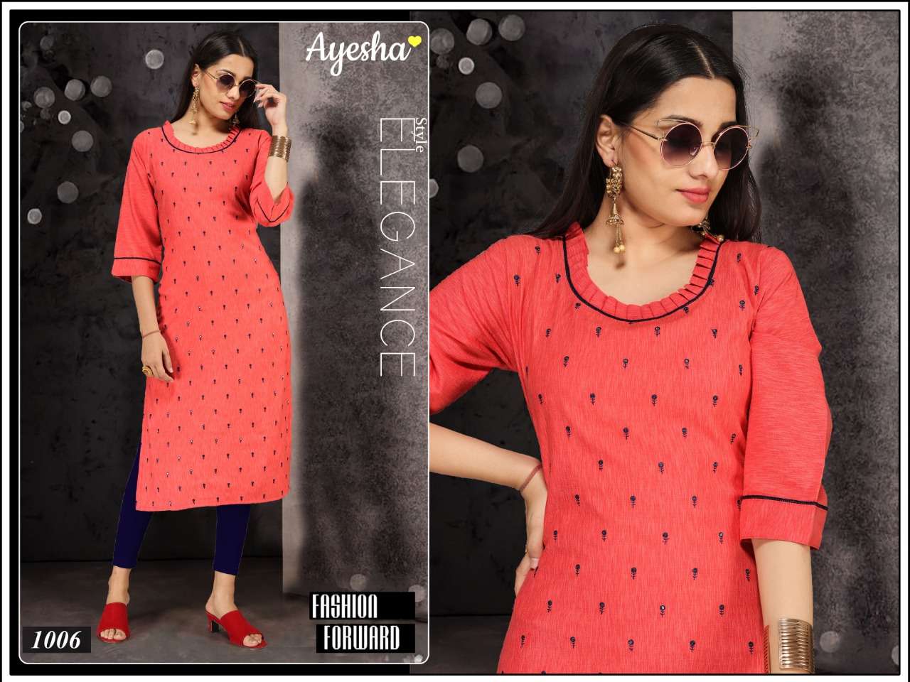 AISHWARYA BY AYESHA 1001 TO 1006 SERIES BEAUTIFUL STYLISH FANCY COLORFUL PARTY WEAR & OCCASIONAL WEAR LIQUID SEQUENCE WORK KURTIS AT WHOLESALE PRICE