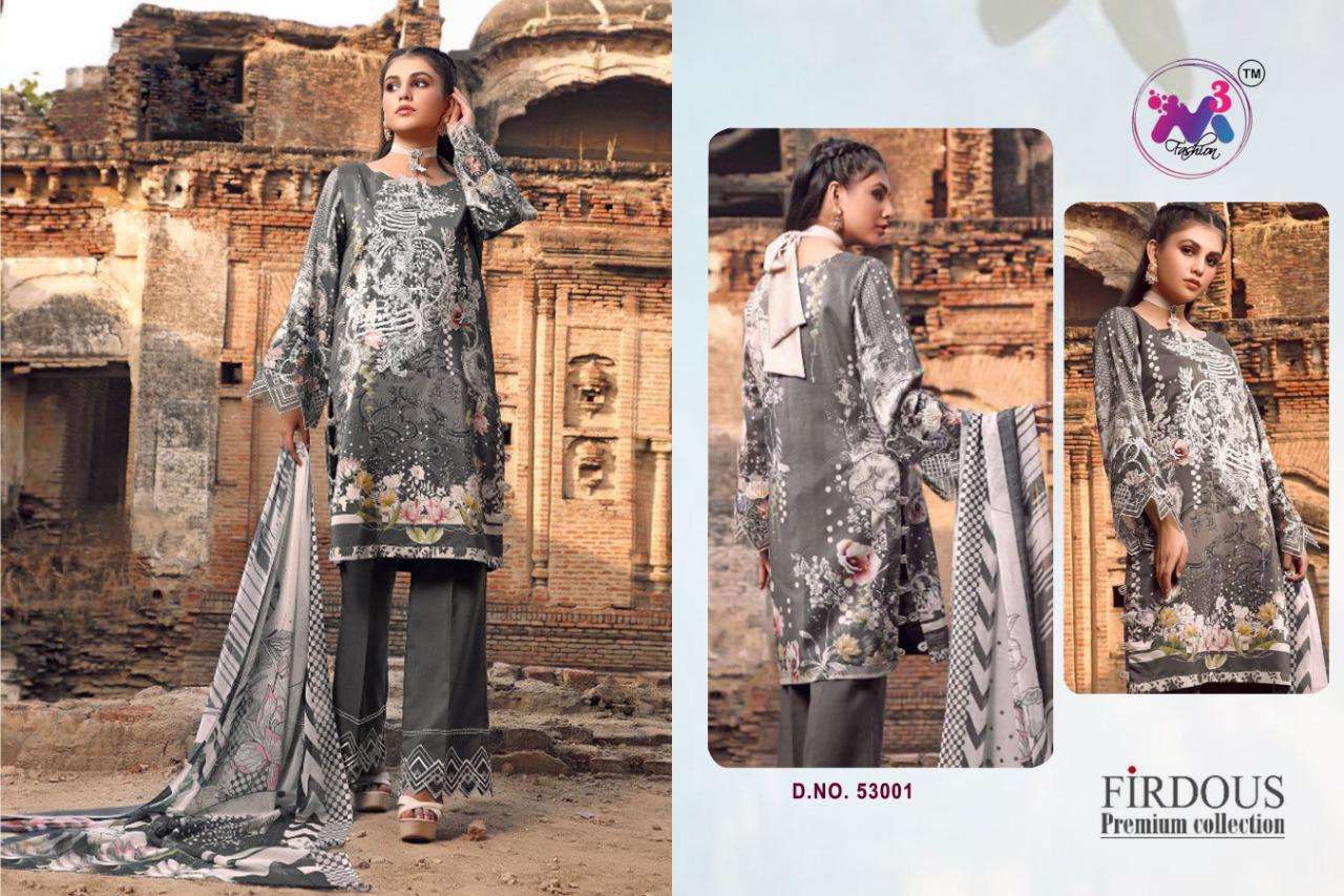 FIRDOUS PREMIUM COLLECTION BY M3 FASHION 53001 TO 53004 SERIES DESIGNER BEAUTIFUL SUITS COLORFUL STYLISH FANCY CASUAL WEAR & ETHNIC WEAR PURE JAM COTTON PRINT WITH EMBROIDERED DRESSES AT WHOLESALE PRICE