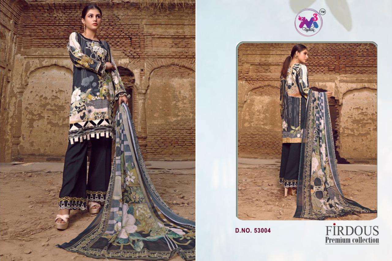 FIRDOUS PREMIUM COLLECTION BY M3 FASHION 53001 TO 53004 SERIES DESIGNER BEAUTIFUL SUITS COLORFUL STYLISH FANCY CASUAL WEAR & ETHNIC WEAR PURE JAM COTTON PRINT WITH EMBROIDERED DRESSES AT WHOLESALE PRICE