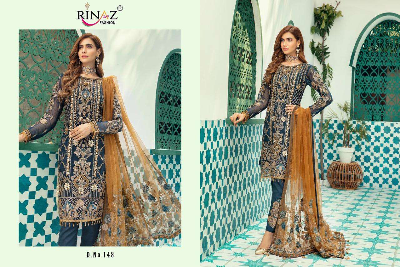 HAPPY NEW YEAR BY SHENYL FAB DESIGNER BEAUTIFUL SUITS COLORFUL STYLISH FANCY CASUAL WEAR & ETHNIC WEAR PURE BUTTERFLY NET WITH EMBROIDERED DRESSES AT WHOLESALE PRICE