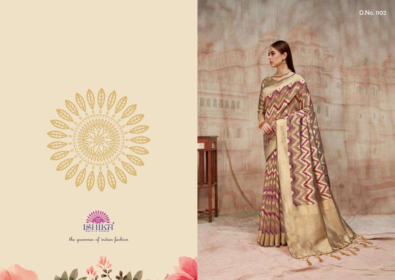 DREAM COLLECTION BY ISHIKA 1101 TO 1108 SERIES INDIAN TRADITIONAL WEAR COLLECTION BEAUTIFUL STYLISH FANCY COLORFUL PARTY WEAR & OCCASIONAL WEAR RICH SILK SAREES AT WHOLESALE PRICE