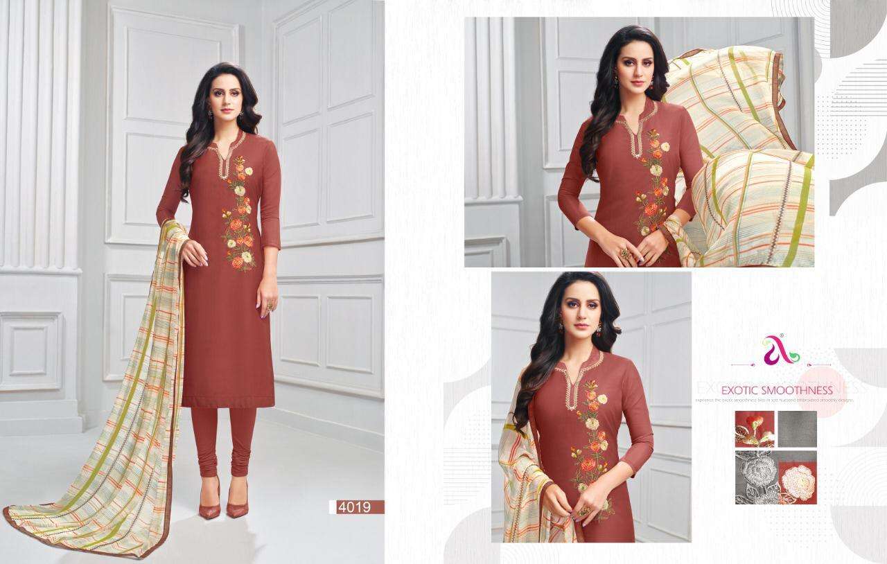 DAIRY MILK MIX CATALOG BY ANGROOP PLUS DESIGNER SUITS BEAUTIFUL STYLISH FANCY COLORFUL PARTY WEAR & ETHNIC WEAR CHANDERI COTTON PRINT DRESSES AT WHOLESALE PRICE