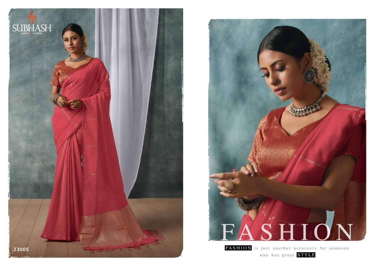 AURA VOL-2 BY SUBHASH SAREES 23001 TO 23008 SERIES INDIAN TRADITIONAL WEAR COLLECTION BEAUTIFUL STYLISH FANCY COLORFUL PARTY WEAR & OCCASIONAL WEAR LINEN SAREES AT WHOLESALE PRICE