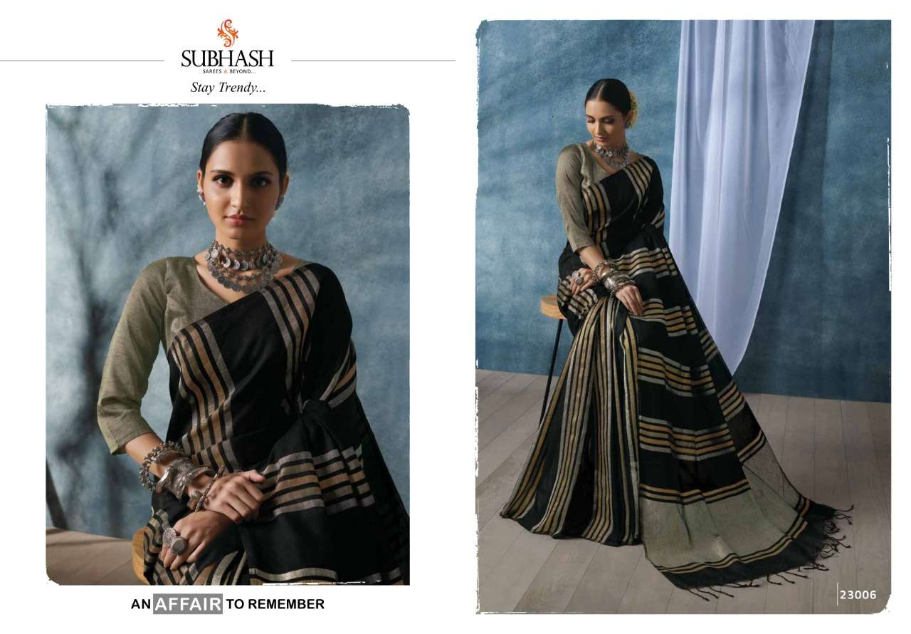AURA VOL-2 BY SUBHASH SAREES 23001 TO 23008 SERIES INDIAN TRADITIONAL WEAR COLLECTION BEAUTIFUL STYLISH FANCY COLORFUL PARTY WEAR & OCCASIONAL WEAR LINEN SAREES AT WHOLESALE PRICE
