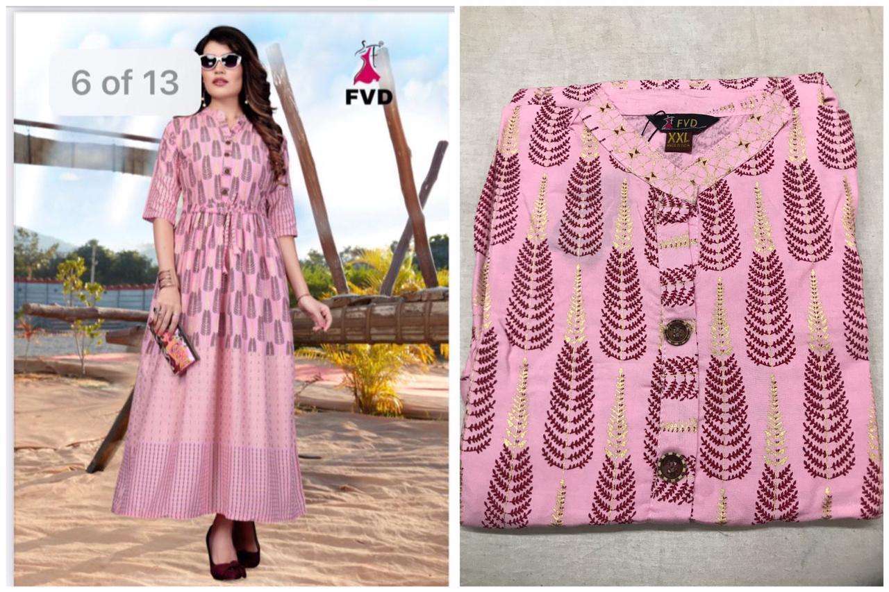 RANG VOL-3 BY FVD 145 TO 154 BEAUTIFUL STYLISH FANCY COLORFUL CASUAL WEAR & ETHNIC WEAR & READY TO WEAR RAYON PRINTED GOWNS AT WHOLESALE PRICE