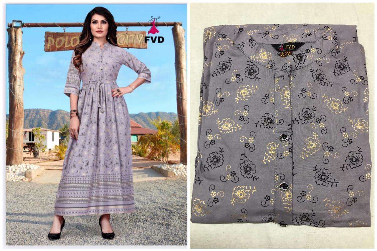 RANG VOL-3 BY FVD 145 TO 154 BEAUTIFUL STYLISH FANCY COLORFUL CASUAL WEAR & ETHNIC WEAR & READY TO WEAR RAYON PRINTED GOWNS AT WHOLESALE PRICE