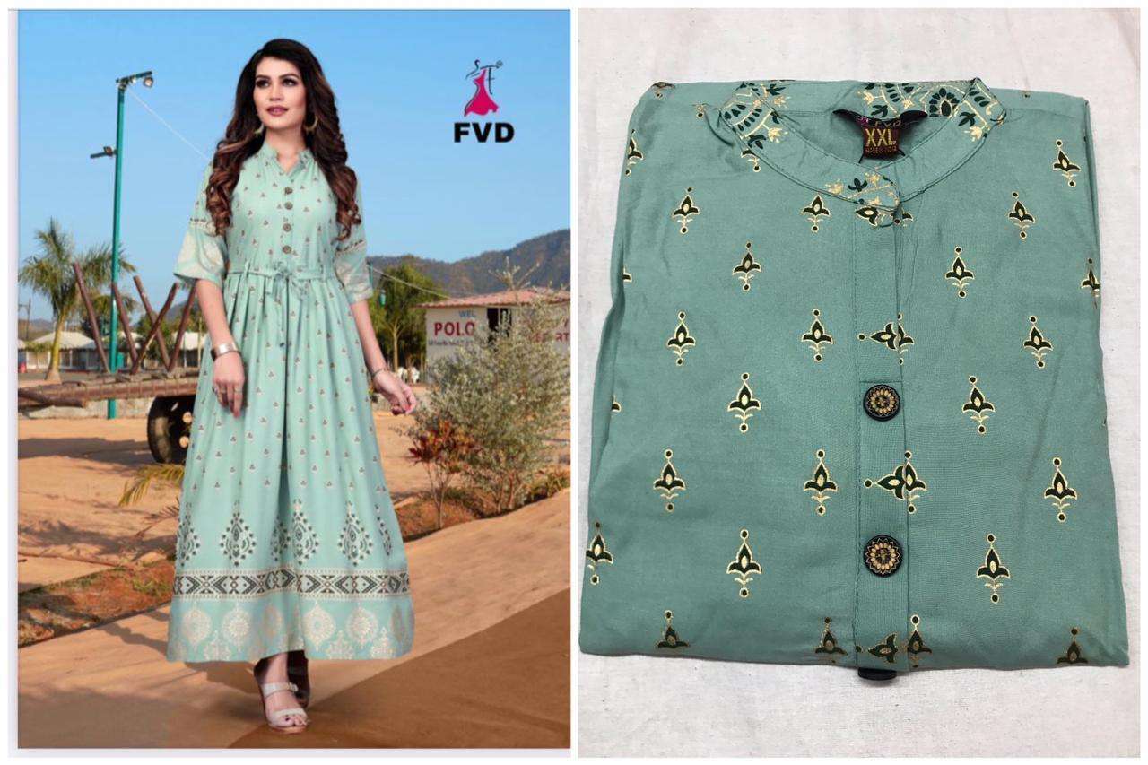 RANG VOL-3 BY FVD 145 TO 154 BEAUTIFUL STYLISH FANCY COLORFUL CASUAL WEAR & ETHNIC WEAR & READY TO WEAR RAYON PRINTED GOWNS AT WHOLESALE PRICE