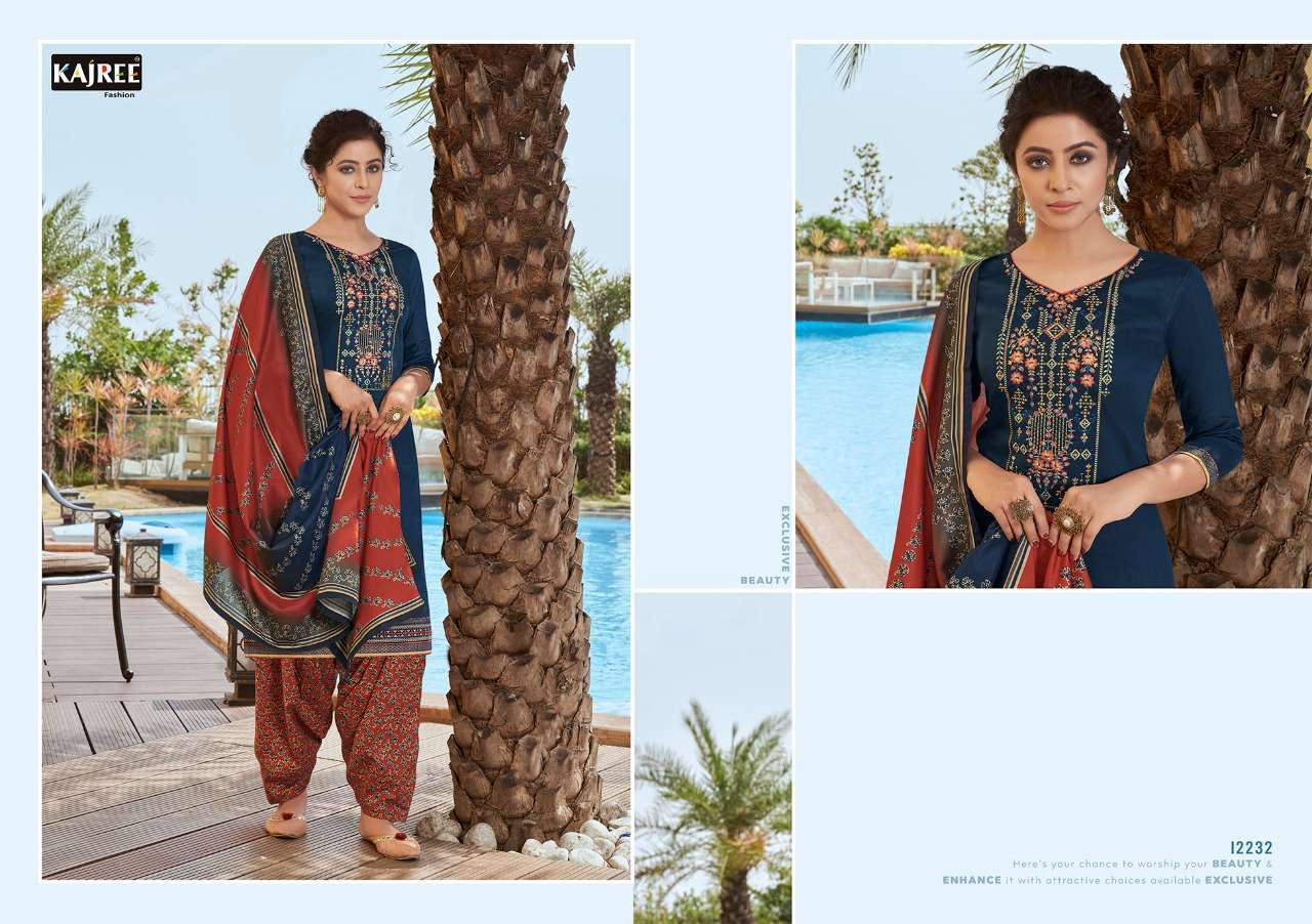 PATIYALA EXPRESS VOL-7 BY KAJREE FASHION 12230 TO 12237 SERIES BEAUTIFUL PATIYALA SUITS STYLISH FANCY COLORFUL PARTY WEAR & OCCASIONAL WEAR JAM SILK EMBROIDERED DRESSES AT WHOLESALE PRICE
