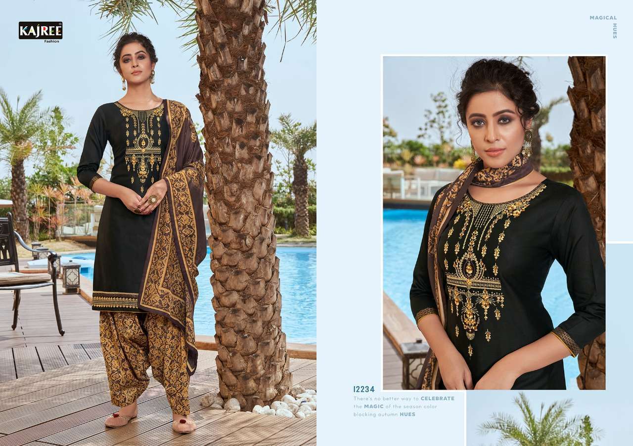 PATIYALA EXPRESS VOL-7 BY KAJREE FASHION 12230 TO 12237 SERIES BEAUTIFUL PATIYALA SUITS STYLISH FANCY COLORFUL PARTY WEAR & OCCASIONAL WEAR JAM SILK EMBROIDERED DRESSES AT WHOLESALE PRICE
