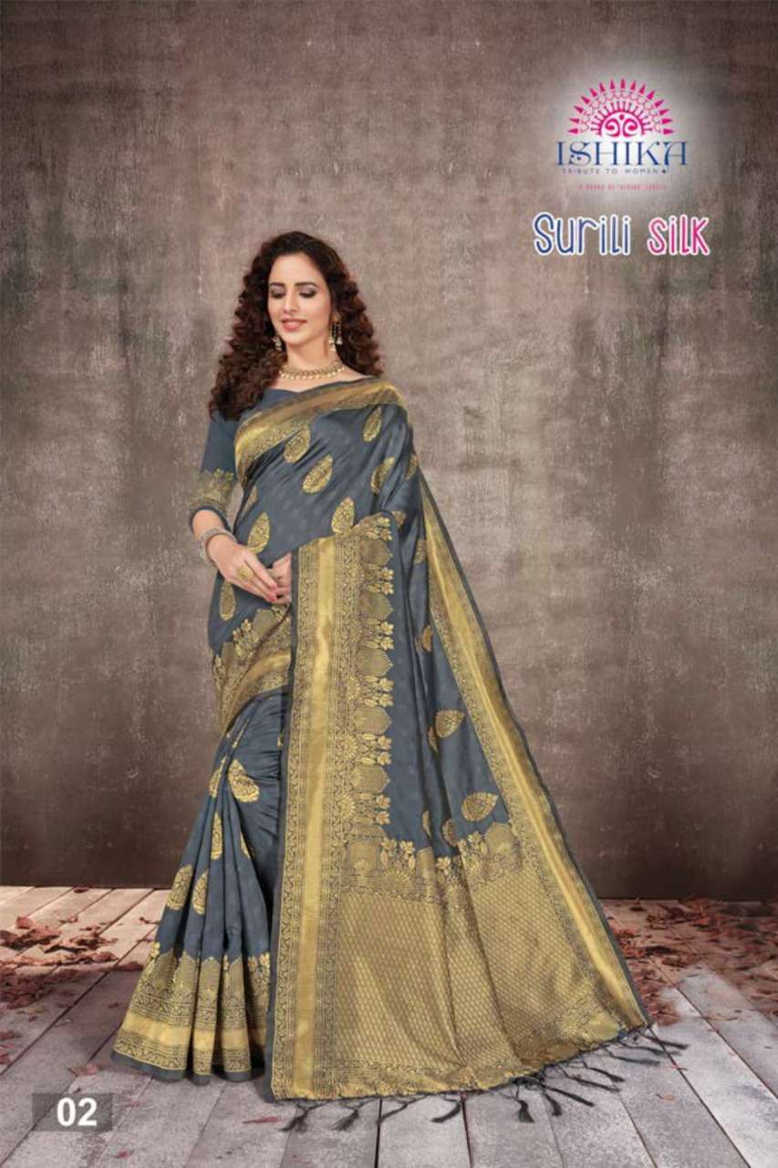 SURILI SILK BY ISHIKA 01 TO 06 SERIES INDIAN TRADITIONAL WEAR COLLECTION BEAUTIFUL STYLISH FANCY COLORFUL PARTY WEAR & OCCASIONAL WEAR SILK SAREES AT WHOLESALE PRICE