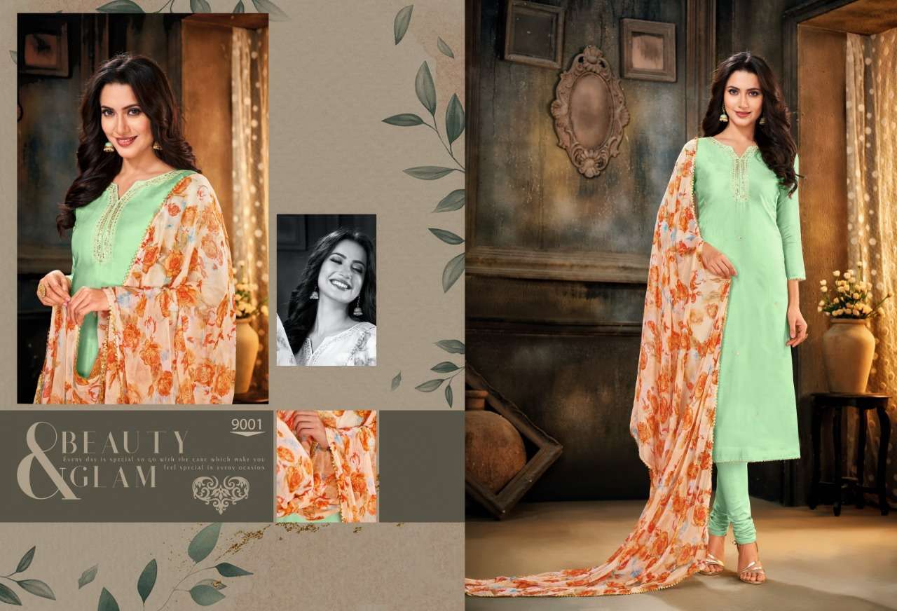 PANKHUDI BY PANGHAT NX 9000 TO 9011 SERIES BEAUTIFUL STYLISH SUITS FANCY COLORFUL CASUAL WEAR & ETHNIC WEAR & READY TO WEAR CHANDERI COTTON WITH EMBROIDERY DRESSES AT WHOLESALE PRICE