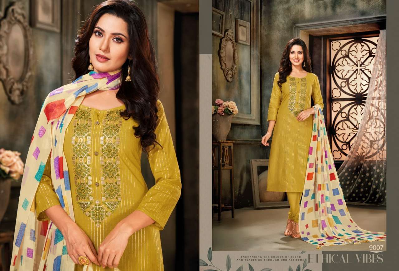 PANKHUDI BY PANGHAT NX 9000 TO 9011 SERIES BEAUTIFUL STYLISH SUITS FANCY COLORFUL CASUAL WEAR & ETHNIC WEAR & READY TO WEAR CHANDERI COTTON WITH EMBROIDERY DRESSES AT WHOLESALE PRICE