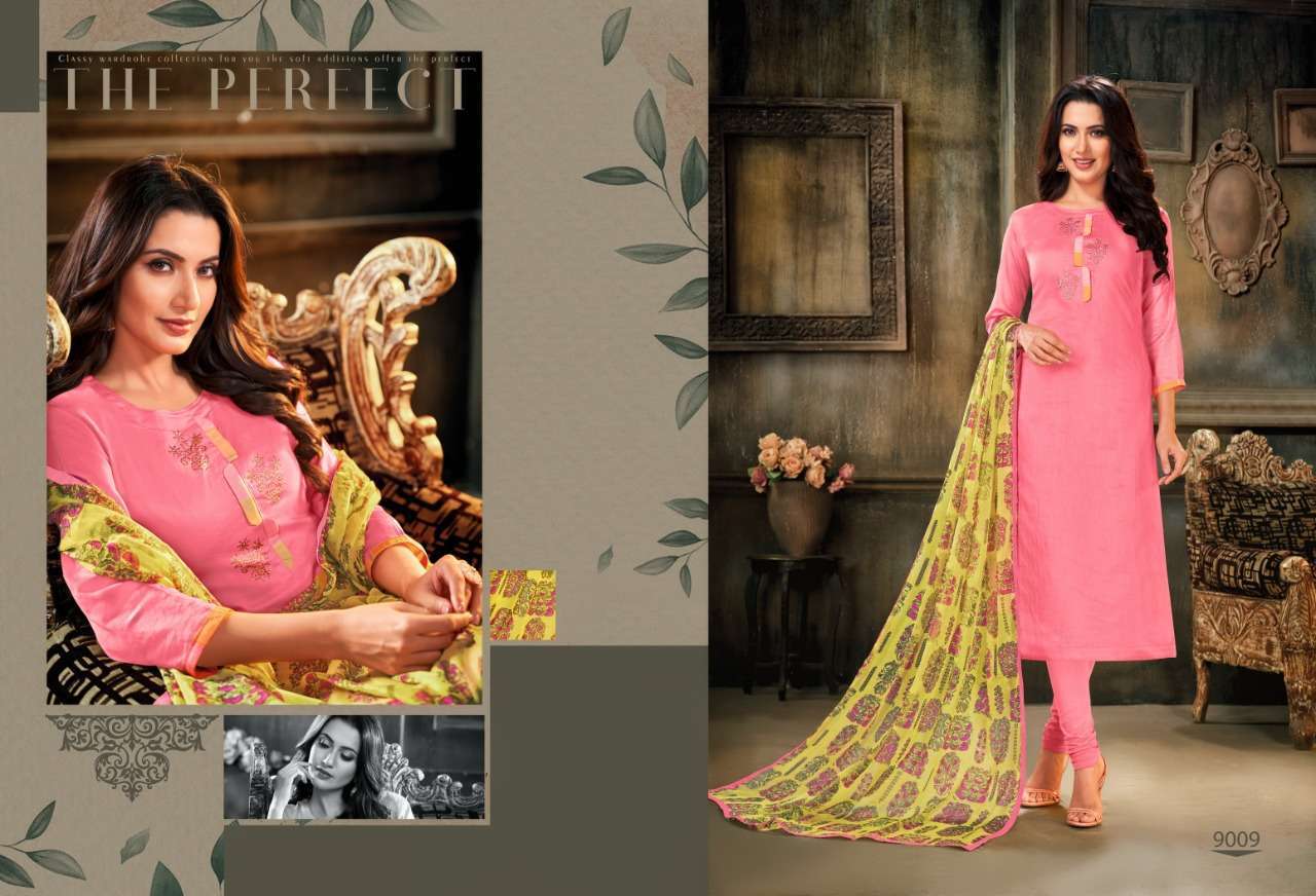 PANKHUDI BY PANGHAT NX 9000 TO 9011 SERIES BEAUTIFUL STYLISH SUITS FANCY COLORFUL CASUAL WEAR & ETHNIC WEAR & READY TO WEAR CHANDERI COTTON WITH EMBROIDERY DRESSES AT WHOLESALE PRICE