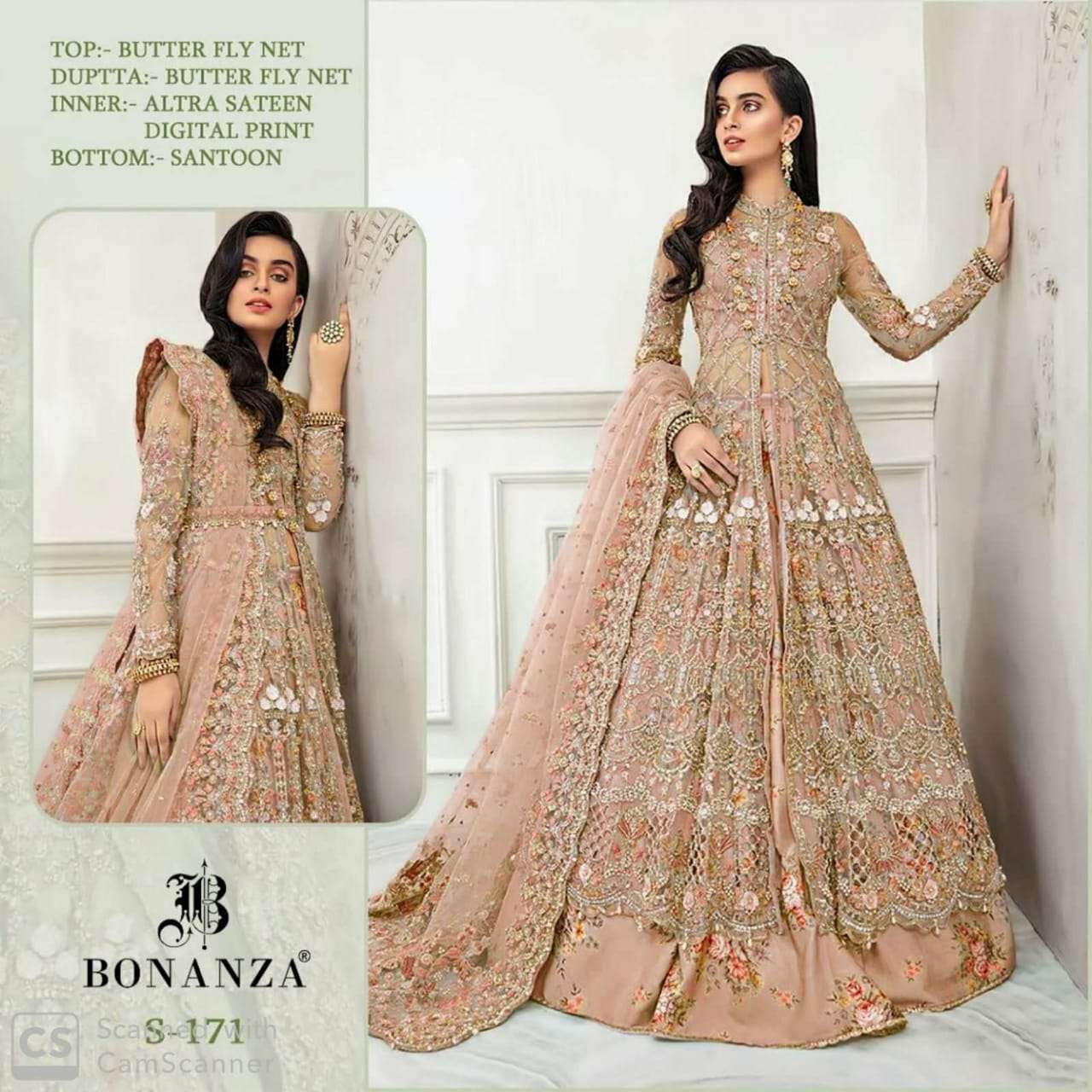 QUEEN VOL-2 BY BONANZA 171-A TO 171-D SERIES BEAUTIFUL SUITS STYLISH FANCY COLORFUL CASUAL WEAR & ETHNIC WEAR NET WITH EMBROIDERY DRESSES AT WHOLESALE PRICE