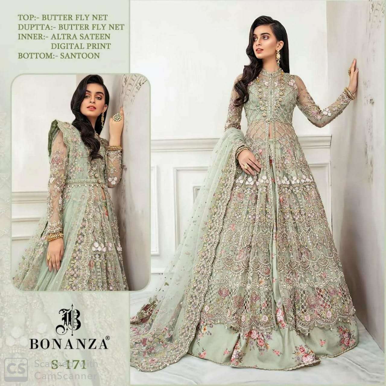 QUEEN VOL-2 BY BONANZA 171-A TO 171-D SERIES BEAUTIFUL SUITS STYLISH FANCY COLORFUL CASUAL WEAR & ETHNIC WEAR NET WITH EMBROIDERY DRESSES AT WHOLESALE PRICE