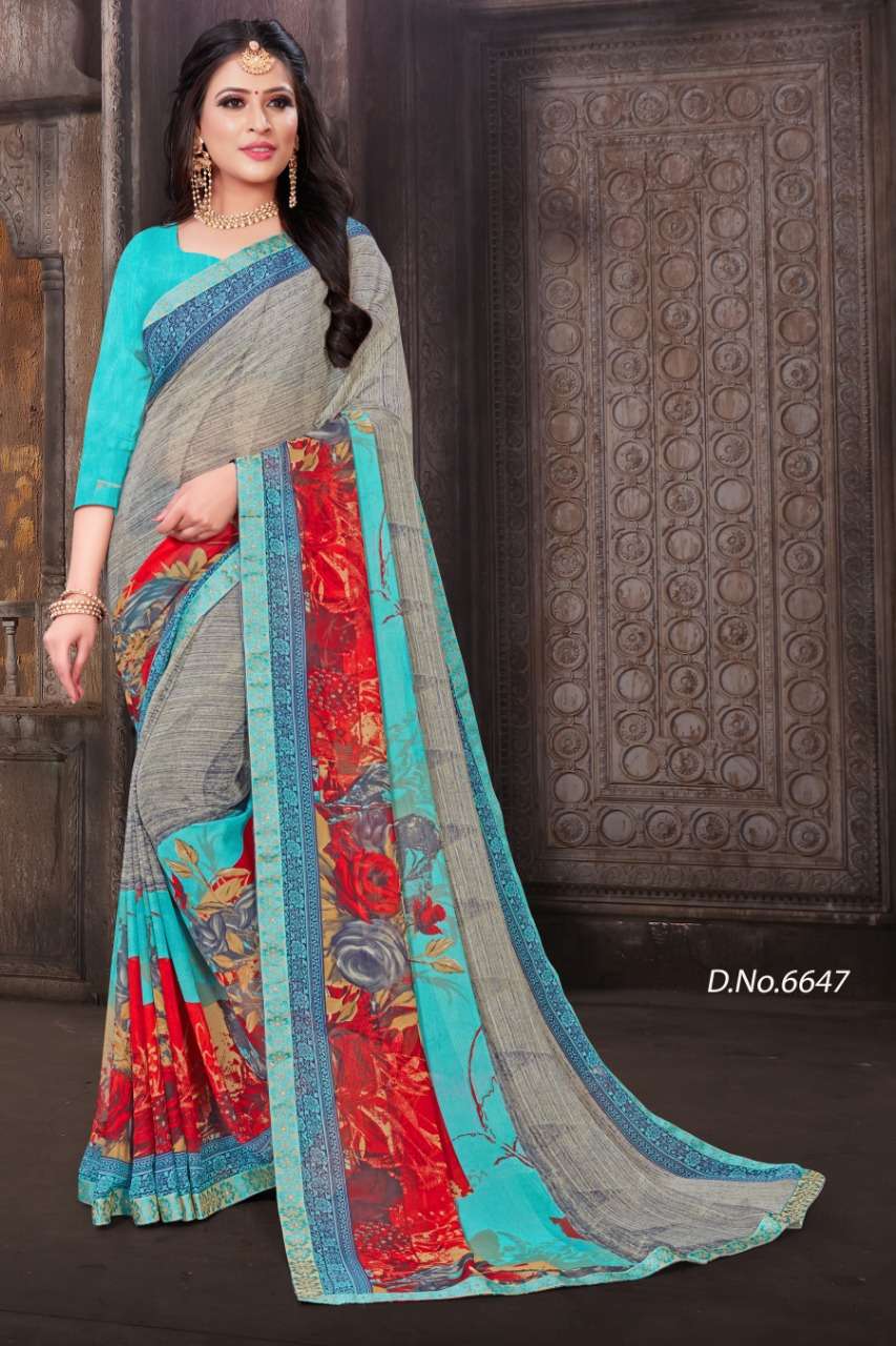 COLORS VOL-48 BY HAYTEE 6641 TO 6648 SERIES INDIAN TRADITIONAL WEAR COLLECTION BEAUTIFUL STYLISH FANCY COLORFUL PARTY WEAR & OCCASIONAL WEAR DANI PRINTED SAREES AT WHOLESALE PRICE