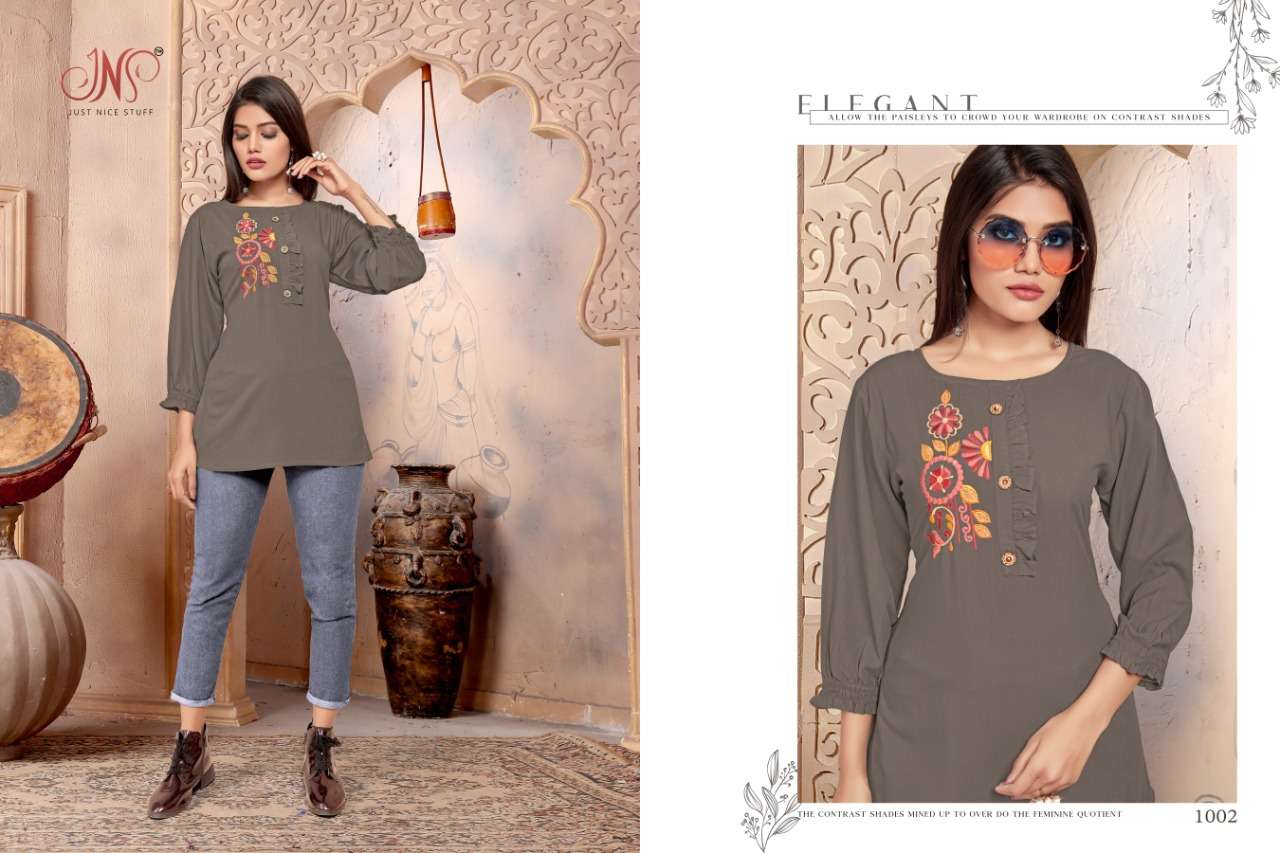 SPARSH BY JNS 1001 TO 1004 SERIES BEAUTIFUL STYLISH FANCY COLORFUL CASUAL WEAR & ETHNIC WEAR & READY TO WEAR HEAVY RAYON TOPS AT WHOLESALE PRICE