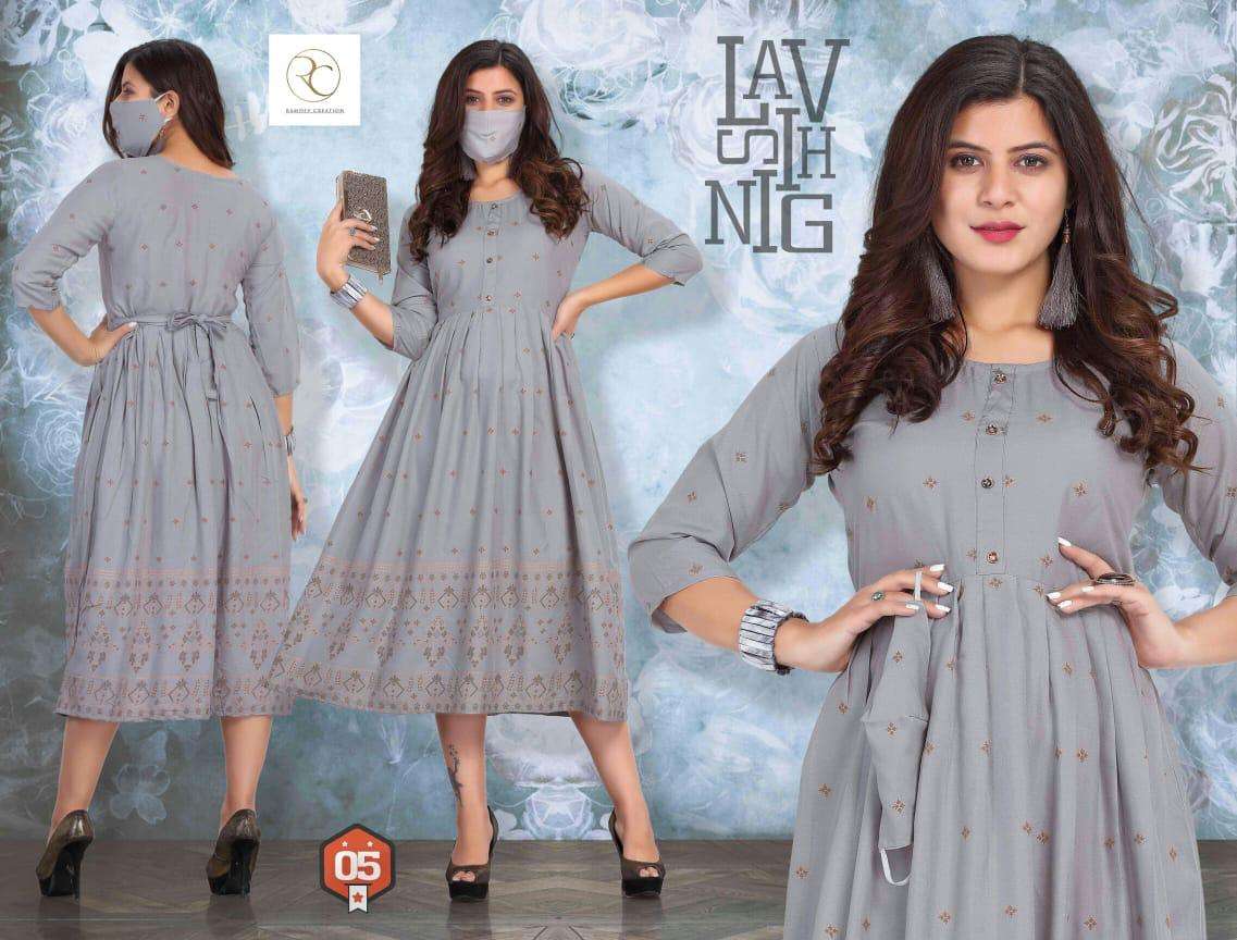 GOLDY BY RC 01 TO 08 SERIES BEAUTIFUL STYLISH FANCY COLORFUL CASUAL WEAR & ETHNIC WEAR HEAVY RAYON PRINT KURTIS AT WHOLESALE PRICE