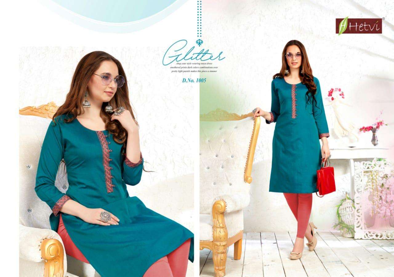 NAZRANA BY HETVI 1001 TO 1008 SERIES STYLISH FANCY BEAUTIFUL COLORFUL CASUAL WEAR & ETHNIC WEAR SATURI SILK KURTIS AT WHOLESALE PRICE