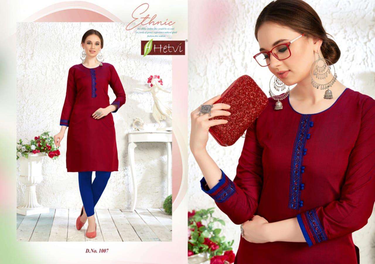NAZRANA BY HETVI 1001 TO 1008 SERIES STYLISH FANCY BEAUTIFUL COLORFUL CASUAL WEAR & ETHNIC WEAR SATURI SILK KURTIS AT WHOLESALE PRICE