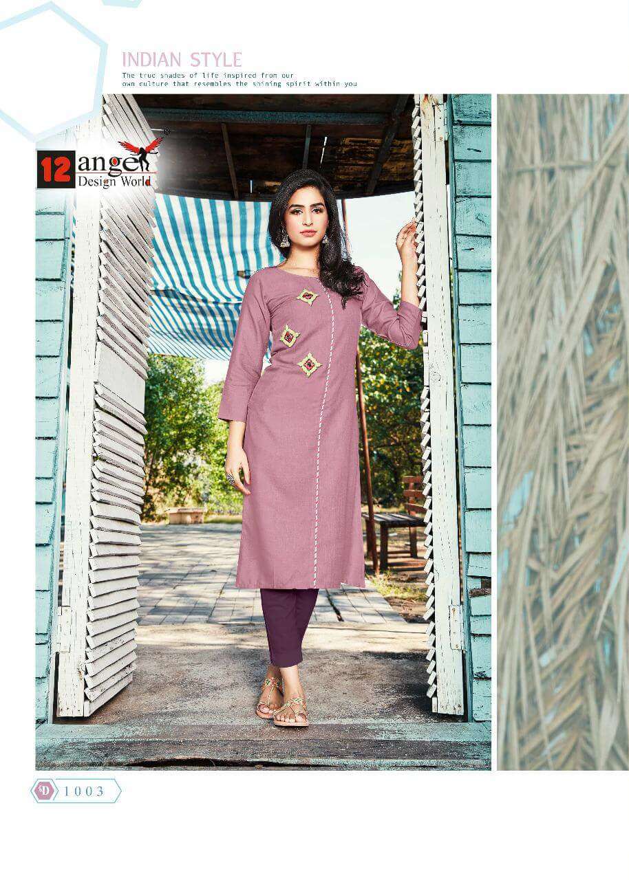 LIME BY 12 ANGEL 1001 TO 1008 SERIES STYLISH FANCY BEAUTIFUL COLORFUL CASUAL WEAR & ETHNIC WEAR RAYON SLUB EMBROIDERED KURTIS AT WHOLESALE PRICE