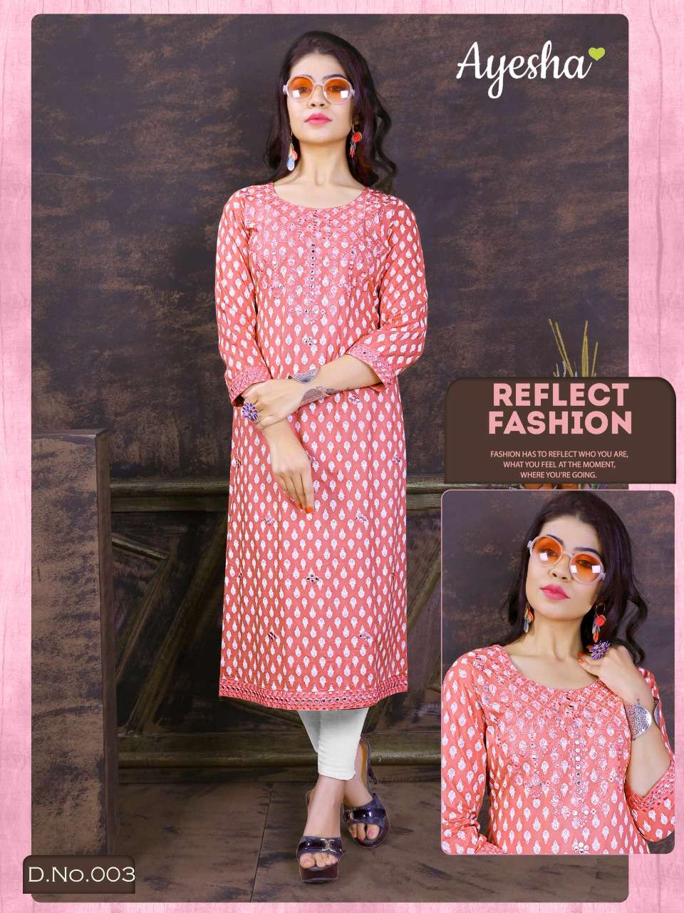 ROSHNI BY AYESHA 001 TO 006 SERIES STYLISH FANCY BEAUTIFUL COLORFUL CASUAL WEAR & ETHNIC WEAR RAYON SLUB EMBROIDERED KURTIS AT WHOLESALE PRICE