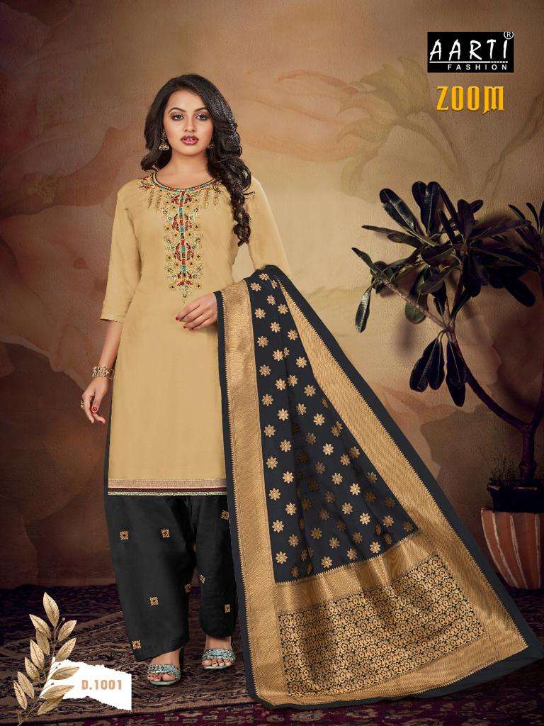 ZOOM BY AARTI FASHION 1001 TO 1006 SERIES BEAUTIFUL SUITS STYLISH FANCY COLORFUL PARTY WEAR & OCCASIONAL WEAR RAYON COTTON EMBROIDERED DRESSES AT WHOLESALE PRICE