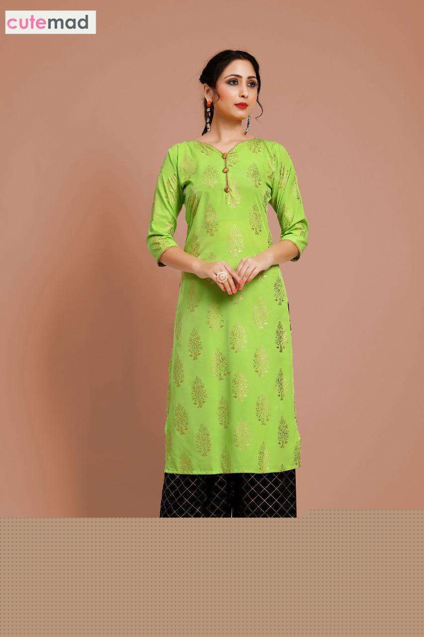 CUTEMAD VOL-6 BY CUTEMAD 6001 TO 6008 SERIES DESIGNER BEAUTIFUL STYLISH FANCY COLORFUL PARTY WEAR & OCCASIONAL WEAR MALAI CREPE KURTIS WITH BOTTOM AT WHOLESALE PRICE