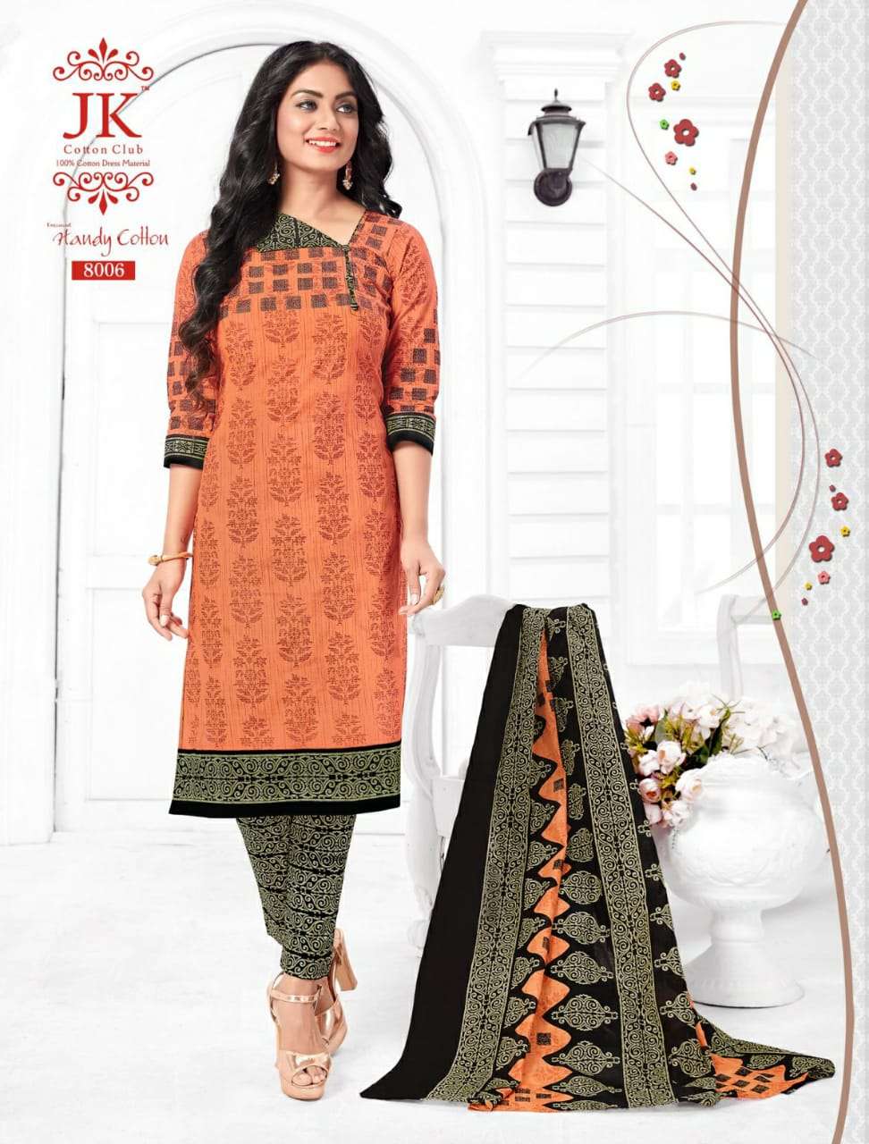 HANDY COTTON VOL-8 BY JK COTTON CLUB 8001 TO 8012 SERIES BEAUTIFUL SUITS STYLISH FANCY COLORFUL PARTY WEAR & OCCASIONAL WEAR PURE COTTON PRINTED DRESSES AT WHOLESALE PRICE