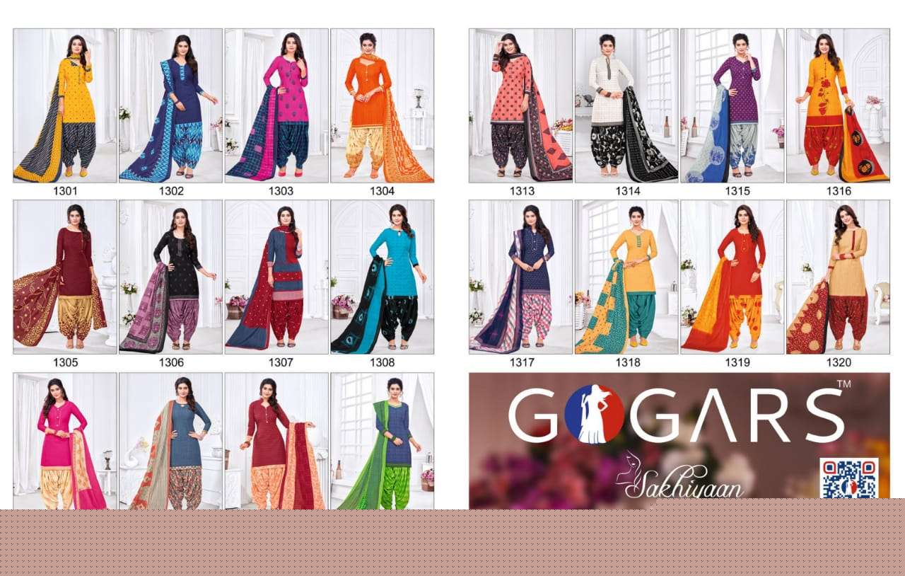 SAKHIYAAN VOL-3 BY GOGARS 1301 TO 1320 SERIES BEAUTIFUL SUITS STYLISH FANCY COLORFUL PARTY WEAR & OCCASIONAL WEAR PURE COTTON PRINTED DRESSES AT WHOLESALE PRICE