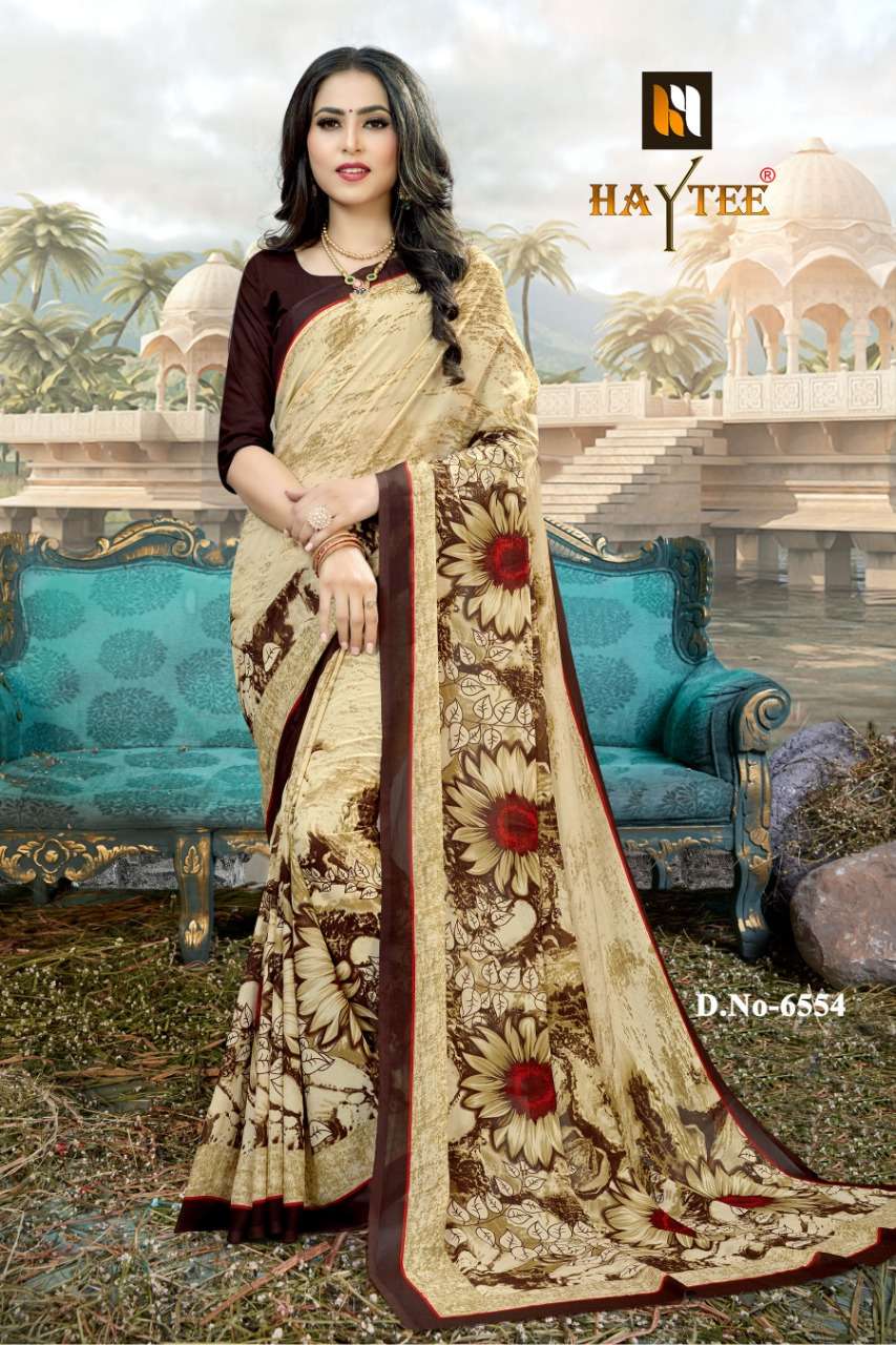 DOUBLE DHAMAKA VOL-60 BY HAYTEE 6550 TO 6561 SERIES INDIAN TRADITIONAL WEAR COLLECTION BEAUTIFUL STYLISH FANCY COLORFUL PARTY WEAR & OCCASIONAL WEAR RENIAL PRINTED SAREES AT WHOLESALE PRICE