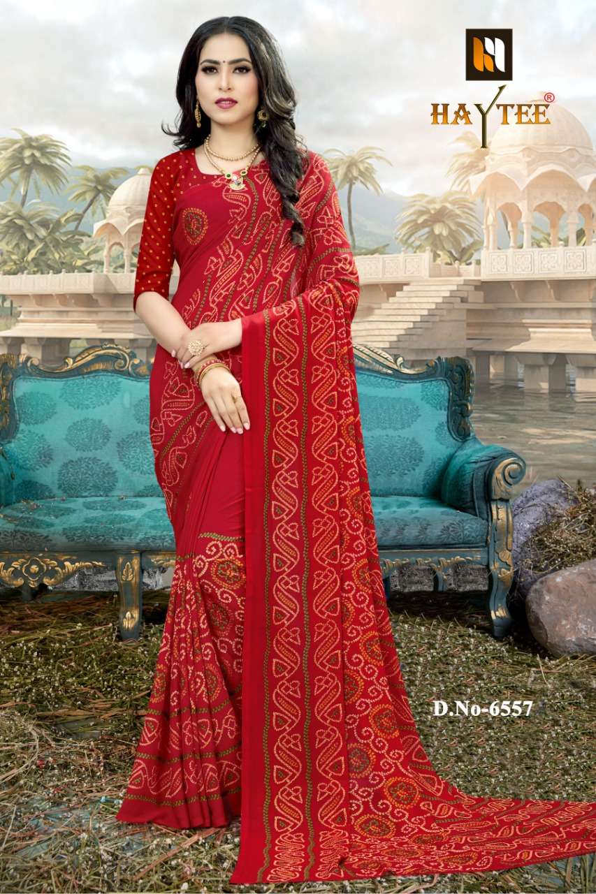 DOUBLE DHAMAKA VOL-60 BY HAYTEE 6550 TO 6561 SERIES INDIAN TRADITIONAL WEAR COLLECTION BEAUTIFUL STYLISH FANCY COLORFUL PARTY WEAR & OCCASIONAL WEAR RENIAL PRINTED SAREES AT WHOLESALE PRICE