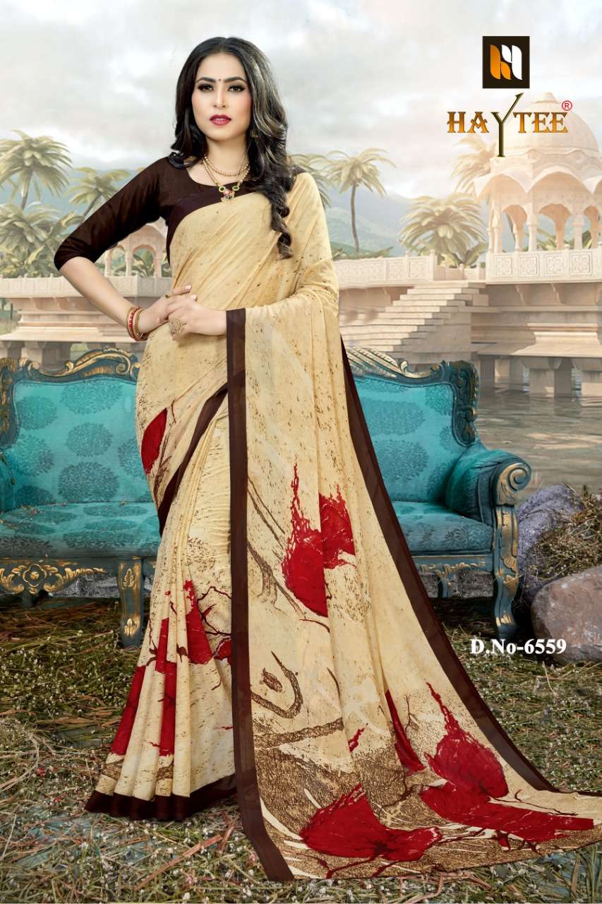DOUBLE DHAMAKA VOL-60 BY HAYTEE 6550 TO 6561 SERIES INDIAN TRADITIONAL WEAR COLLECTION BEAUTIFUL STYLISH FANCY COLORFUL PARTY WEAR & OCCASIONAL WEAR RENIAL PRINTED SAREES AT WHOLESALE PRICE