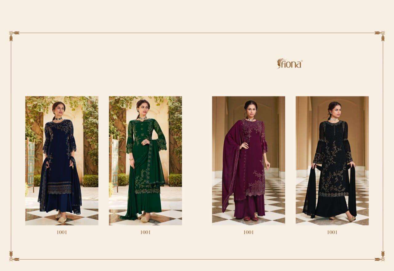 FANTASY BY FIONA 1001-A TO 1001-D SERIES BEAUTIFUL PAKISTANI SUITS COLORFUL STYLISH FANCY CASUAL WEAR & ETHNIC WEAR GEORGETTE WITH WORK DRESSES AT WHOLESALE PRICE