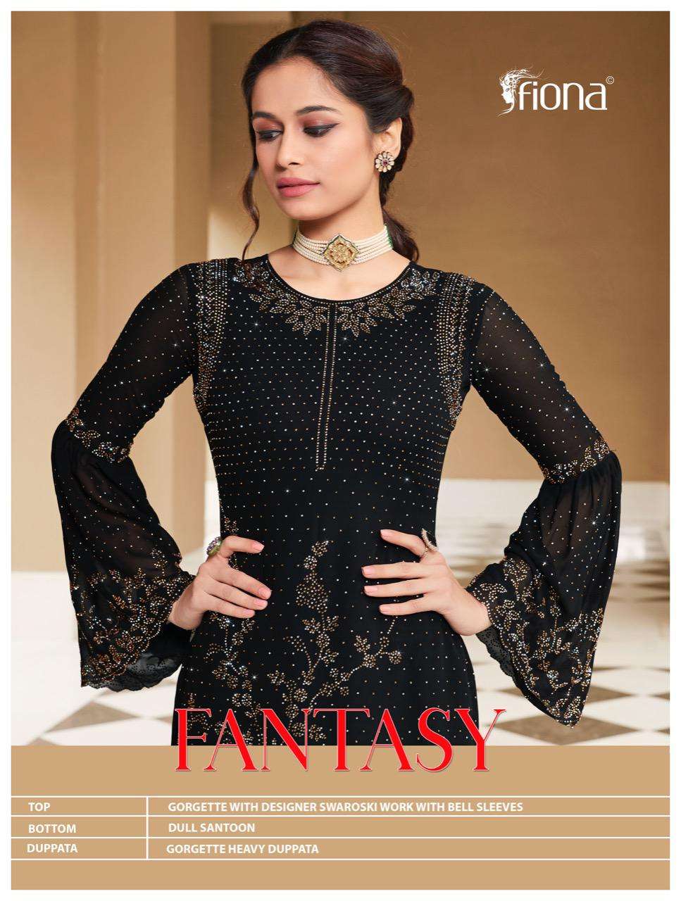 FANTASY BY FIONA 1001-A TO 1001-D SERIES BEAUTIFUL PAKISTANI SUITS COLORFUL STYLISH FANCY CASUAL WEAR & ETHNIC WEAR GEORGETTE WITH WORK DRESSES AT WHOLESALE PRICE